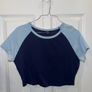 Two-Tone Blue Crop Top